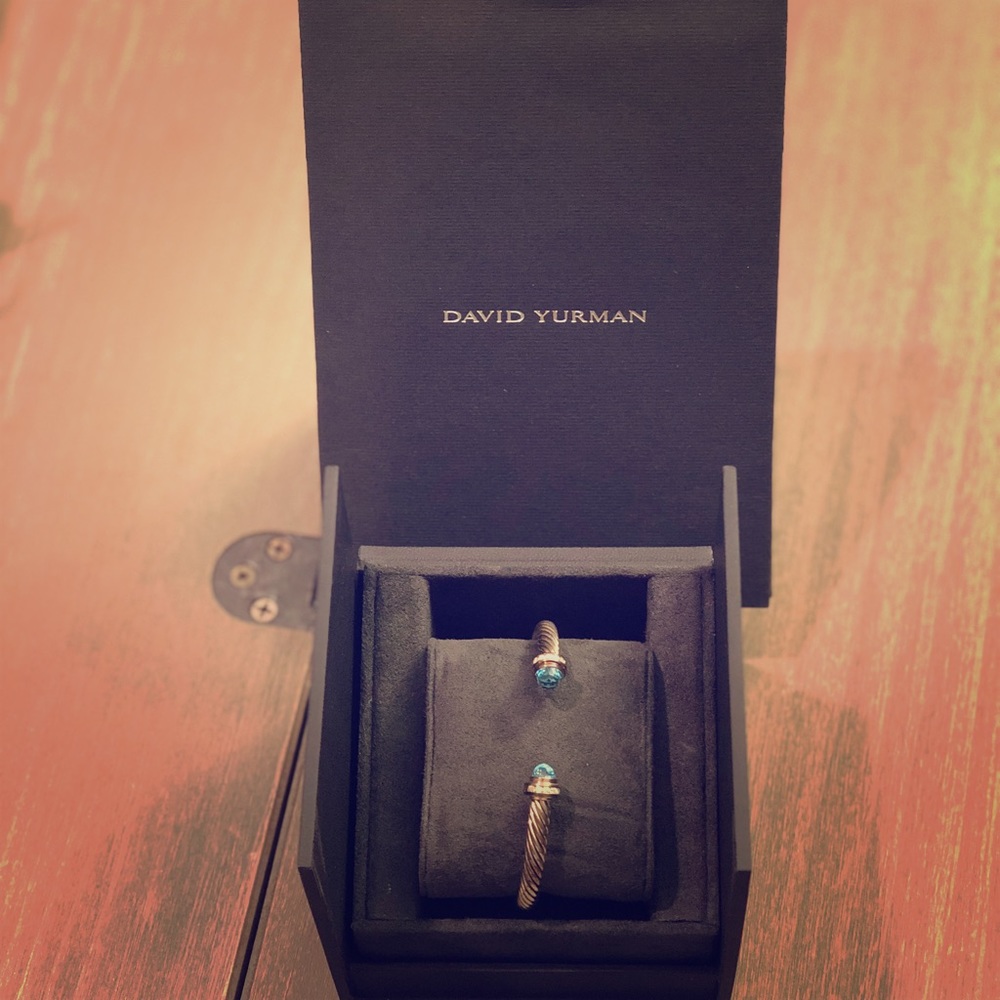 David Yurman Cable Classics Bracelet- Blue Topaz